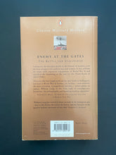 Load image into Gallery viewer, Back cover of a book titled 'Enemy at the Gates: The Battle for Stalingrad' by William Craig, published by Penguin. With very minor scuff marks along the edges.