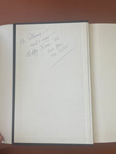 Load image into Gallery viewer, Laurence Olivier by Donald Spoto: photo of the inside of the front cover which has been inscribed with a note by a previous owner.