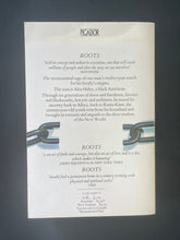 Load image into Gallery viewer, Roots by Alex Haley: photo of the back cover which shows a minor crease at the top of the cover.