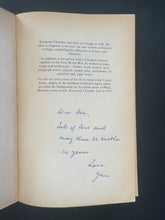 Load image into Gallery viewer, The Chandler Collection-Volume One by Raymond Chandler: photo of the first page which has been inscribed with a note and signed in blue pen.