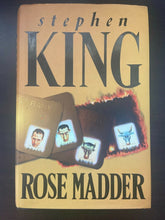 Load image into Gallery viewer, Rose Madder by Stephen King: photo of the front cover which shows minor scuff marks along the edges of the dust jacket.