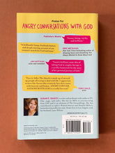 Load image into Gallery viewer, Angry Conversations With God by Susan E. Isaacs: photo of the back cover which shows very minor (barely visible) scuff marks along the edges.