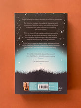 Load image into Gallery viewer, Night Music by Jojo Moyes: photo of the back cover which shows very minor (barely visible) creasing running down the right side of the cover, parallel to the spine.