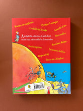 Load image into Gallery viewer, The Roald Dahl Treasury by Roald Dahl: photo of the back cover which shows very minor scuff marks along the edges; a tiny tear on the bottom-right corner; and some scratches over the barcode and illustrations on the right side of the barcode.