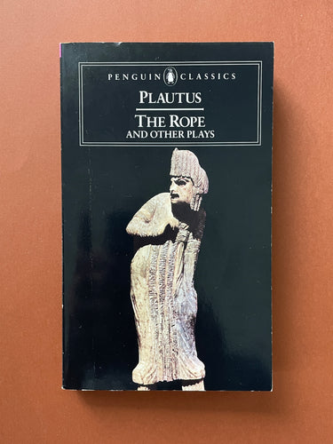 The Rope and Other Plays by Plautus: photo of the front cover which shows obvious creasing on the left-hand side, running parallel to the spine.