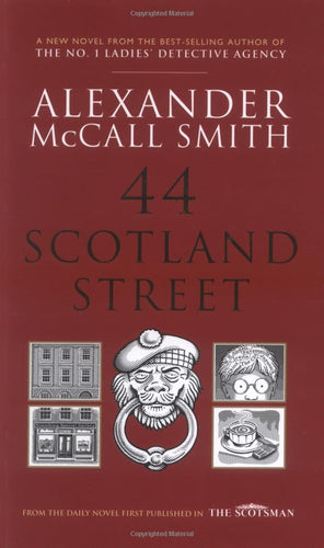 Book cover of '44 Scotland Street' by Alexander McCall Smith with a red background and black text.