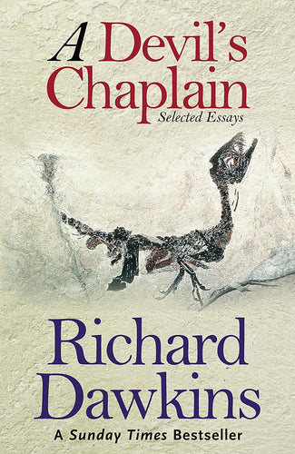 Book cover of 'A Devil's Chaplain' by Richard Dawkins with a fossilized bird illustration.