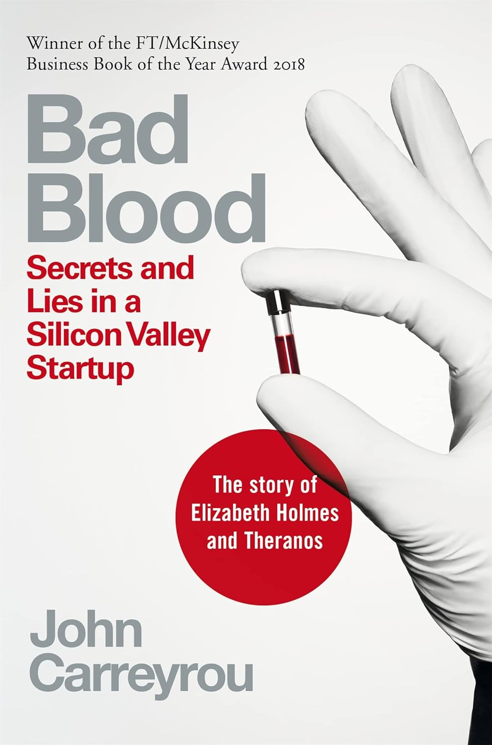 Bad Blood by John Carreyrou: stock image of front cover.