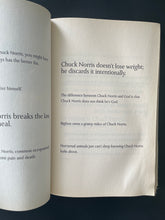 Load image into Gallery viewer, Chuck Norris VS. Mr. T by Ian Spector: photo of unnumbered page in book which shows a wavey wrinkling.
