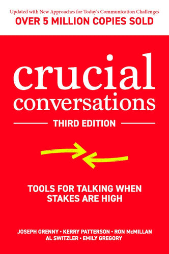 Book cover of 'Crucial Conversations' with a red background and white text.