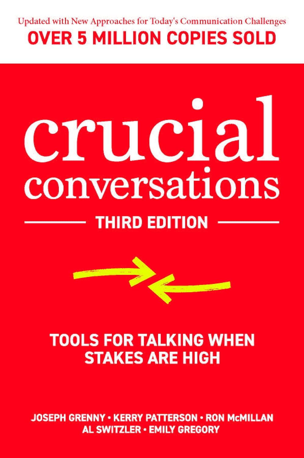 Book cover of 'Crucial Conversations' with a red background and white text.