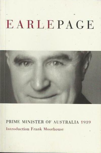 Earle Page-Prime Minister of Australia 1939: stock image of front cover.