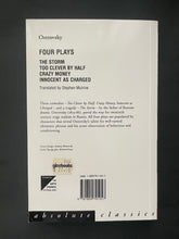 Load image into Gallery viewer, Four Plays by Alexander Ostrovsky: photo of the back cover which has some creasing along the edges.
