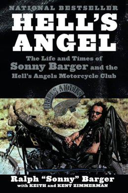 Book cover of 'Hell's Angel' by Sonny Barger with a motorcycle and biker image.