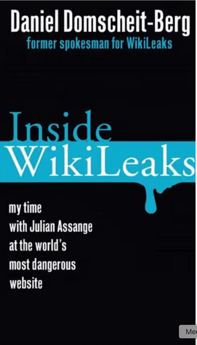 Book cover of 'Inside WikiLeaks' by Daniel Domscheit-Berg with a black and blue design.