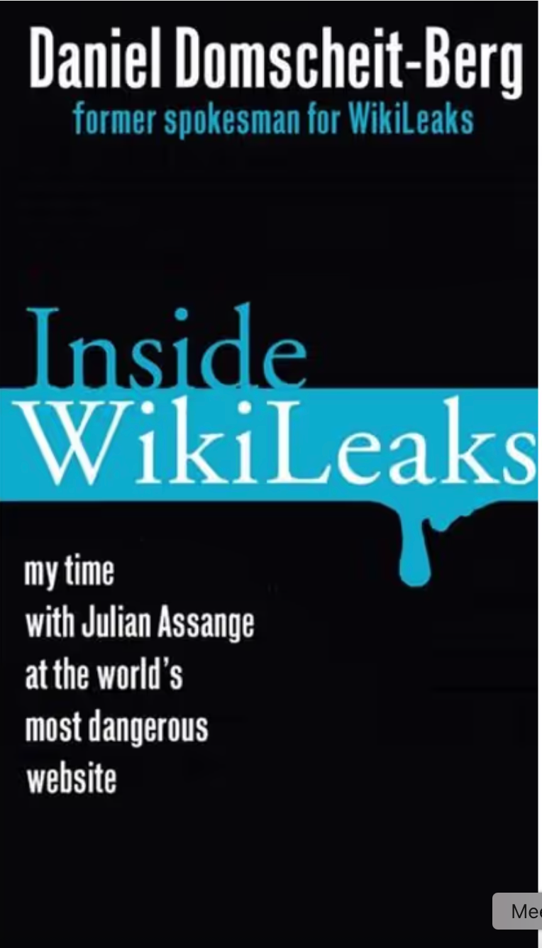 Book cover of 'Inside WikiLeaks' by Daniel Domscheit-Berg with a black and blue design.