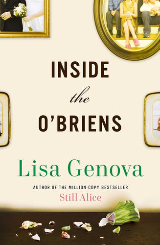 Book cover of 'Inside the O'Briens' by Lisa Genova with decorative elements.