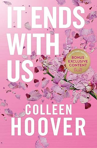 Book cover of 'It Ends with Us' by Colleen Hoover with pink floral design