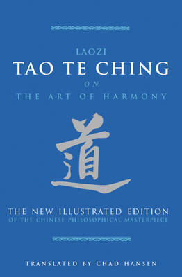 The book cover of 'Laozi on the Art of Harmony' by Tao Te Ching featuring Chinese letters on a blue background.