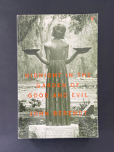 Load image into Gallery viewer, Midnight in the Garden of Good and Evil by John Berendt: photo of the front cover which shows creasing on the top-right and top-left corners, and very minor scuff marks.
