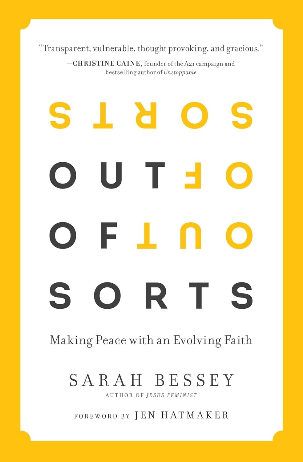 Out of Sorts by Sarah Bessey: stock image of front cover.