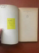 Load image into Gallery viewer, Penguin Modern Poets 3 by Penguin Books: photo of the inside of the front cover, which a previous owner has signed and dated, and the first page i. the book which is bordered by a faint discolouring. All pages are bordered with this discolouring, caused by ageing.
