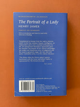 Load image into Gallery viewer, Portrait of a Lady by Henry James: photo of the back cover which shows very minor scuff marks along the edges, and a minor crease on the bottom-left corner.
