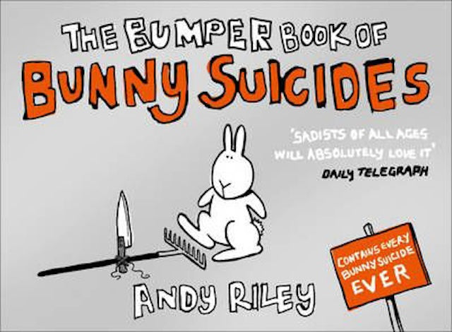 The Bumper Book of Bunny Suicides by Andy Riley: stock image of front cover.