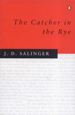 Book cover of 'The Catcher in the Rye' by J. D. Salinger with a red and white design.