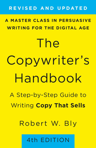 Book cover of 'The Copywriter's Handbook' by Robert W. Bly with yellow background and blue accents.