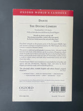 Load image into Gallery viewer, The Divine Comedy by Dante: photo of the back cover which shows minor scuff marks along the edges, and minor scratching.

