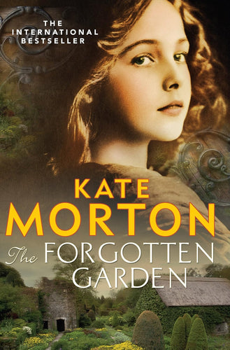 Book cover of 'The Forgotten Garden' by Kate Morton featuring a young girl's face and garden scene.