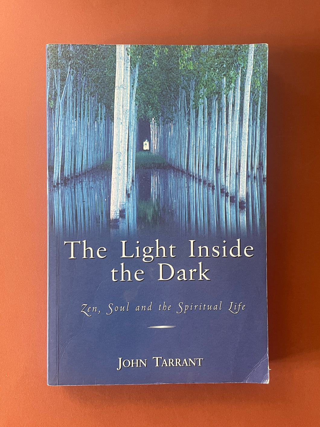 The Light Inside the Dark by John Tarrant: photo of the front cover which shows creasing and scuff marks.