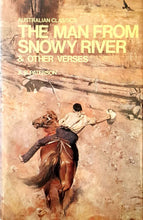 Load image into Gallery viewer, Book cover of &#39;The Man from Snowy River &amp; Other Verses&#39; by A. B. Paterson with a painting of a man on horseback.
