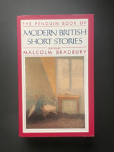 Load image into Gallery viewer, Book cover for 'The Penguin Book of Modern British Short Stories' edited by Malcolm Bradbury, featuring a dark red cover with a vintage illustration of a room and a window. There are minor scuff marks along the edges of the dust jacket.
