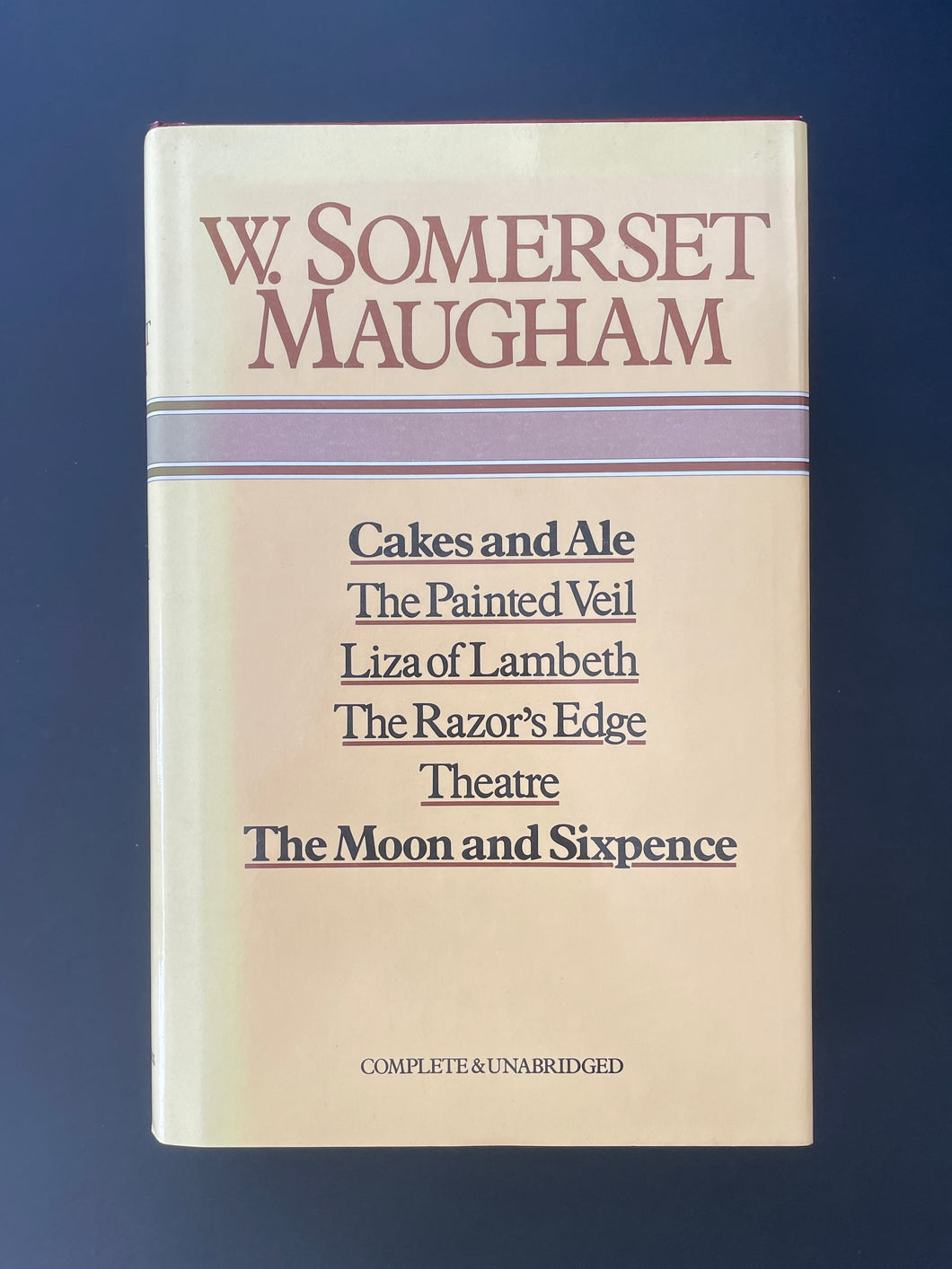 The Selected Novels of W. Somerset Maugham: photo of the front cover which shows very minor scuff marks along the edges of the dust jacket.