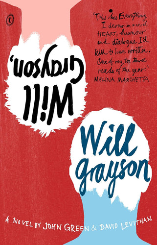 Book cover of 'Will Grayson, Will Grayson' by John Green & David Levithan with a red and blue design.