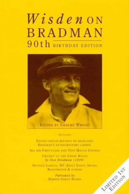 Wisden on Bradman by Graeme Wright: stock image of front cover.