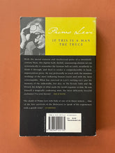 Load image into Gallery viewer, If This is a Man &amp; The Truce by Primo Levy: photo of the back cover which shows minor scuff marks and scratches along the edges.
