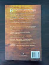 Load image into Gallery viewer, Mr Darwin&#39;s Shooter by Roger McDonald book: photo of the back cover, which shows minor scuff marks along the edges, and some vertical creasing at the bottom of the cover, running parallel to the spine.

