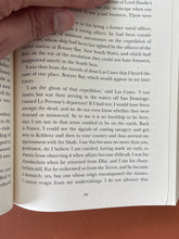 Load image into Gallery viewer, Napoleon&#39;s Last Island by Tom Keneally: photo of page 89 which has a very small tear on the bottom-right corner.
