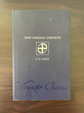 Load image into Gallery viewer, That Hideous Strength by CS Lewis book: photo of front cover. There are very minor scuff marks along the top and bottom edges, and a small circular scuff mark above the word &#39;STRENGTH&#39;.
