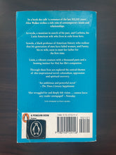 Load image into Gallery viewer, The Temple of My Familiar by Alice Walker book: photo of the back cover, which shows a considerable amount of creasing, and very minor scuff marks along the edges.
