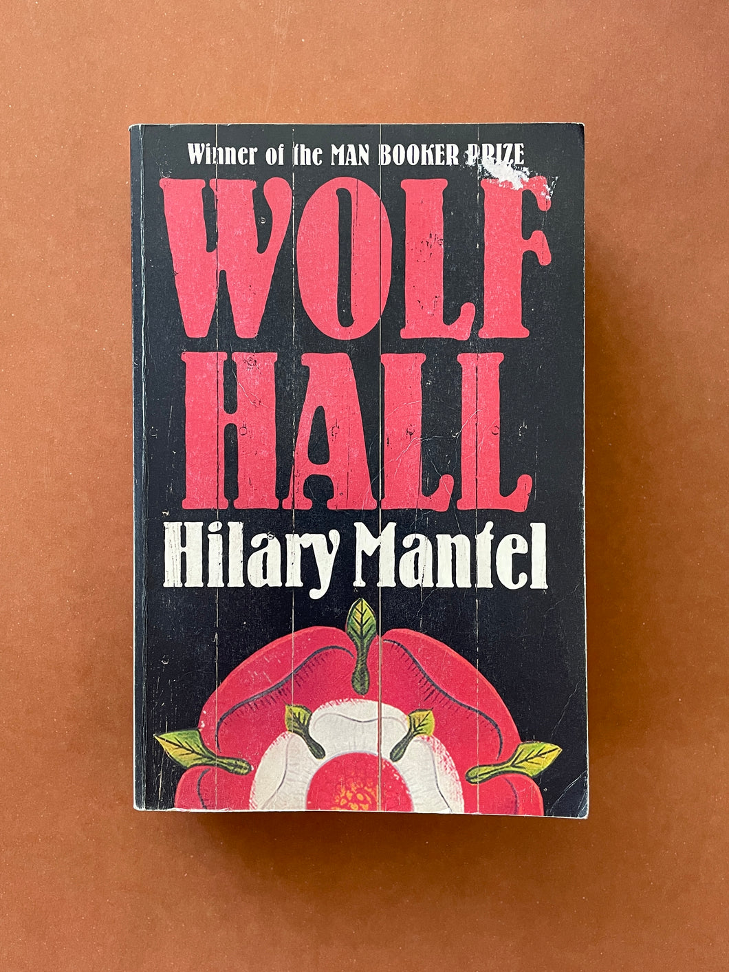 Wolf Hall by Hilary Mantel: photo of the front cover which shows minor creasing and scuff marks.